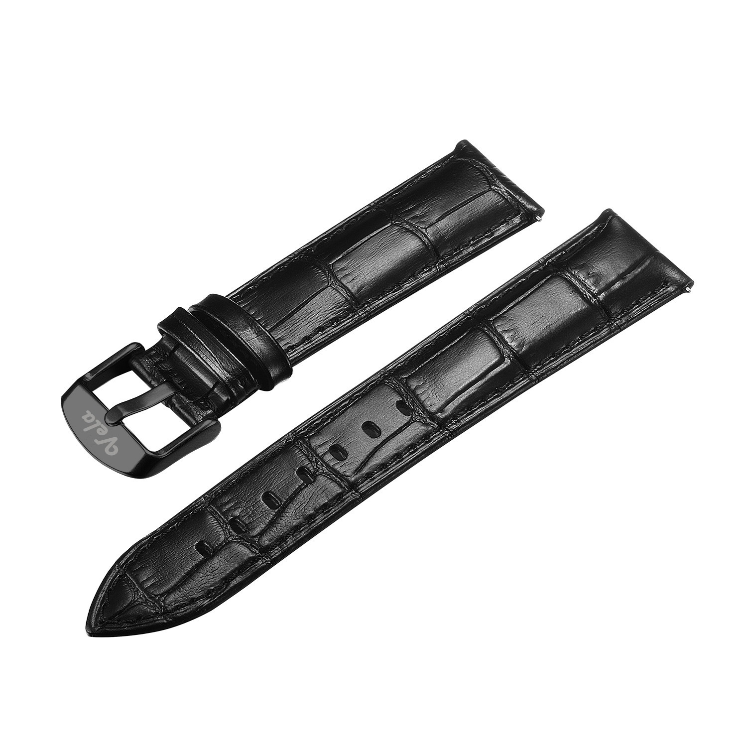 Leather Strap crocodile Black